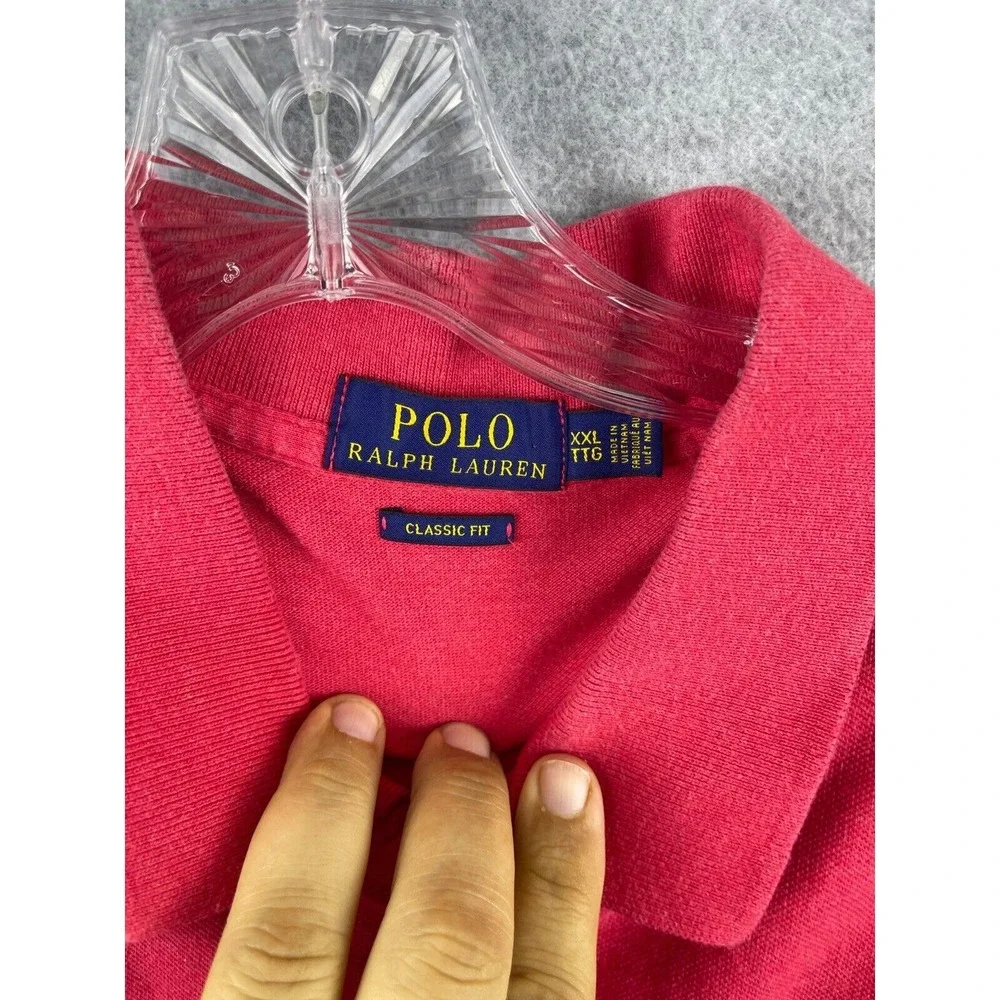 Polo‎ Ralph Lauren Polo Shirt Mens 2XL Pink Short Sleeve Classic Fit Preppy